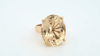 bague or jaune 18 carats citrine